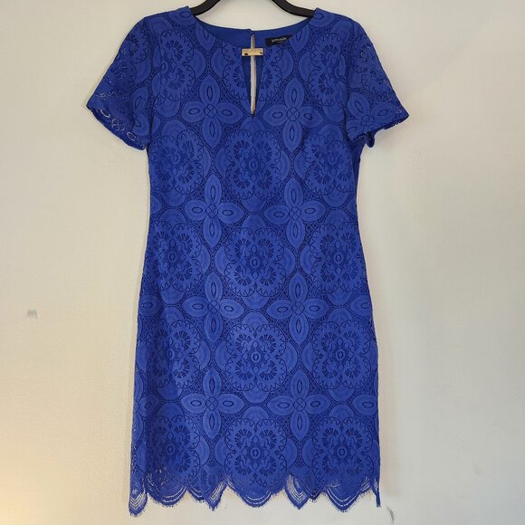 Kensie Dresses & Skirts - kensie, Cornflower Blue Keyhole SS Lined Lace Dress Size 6 NWOT